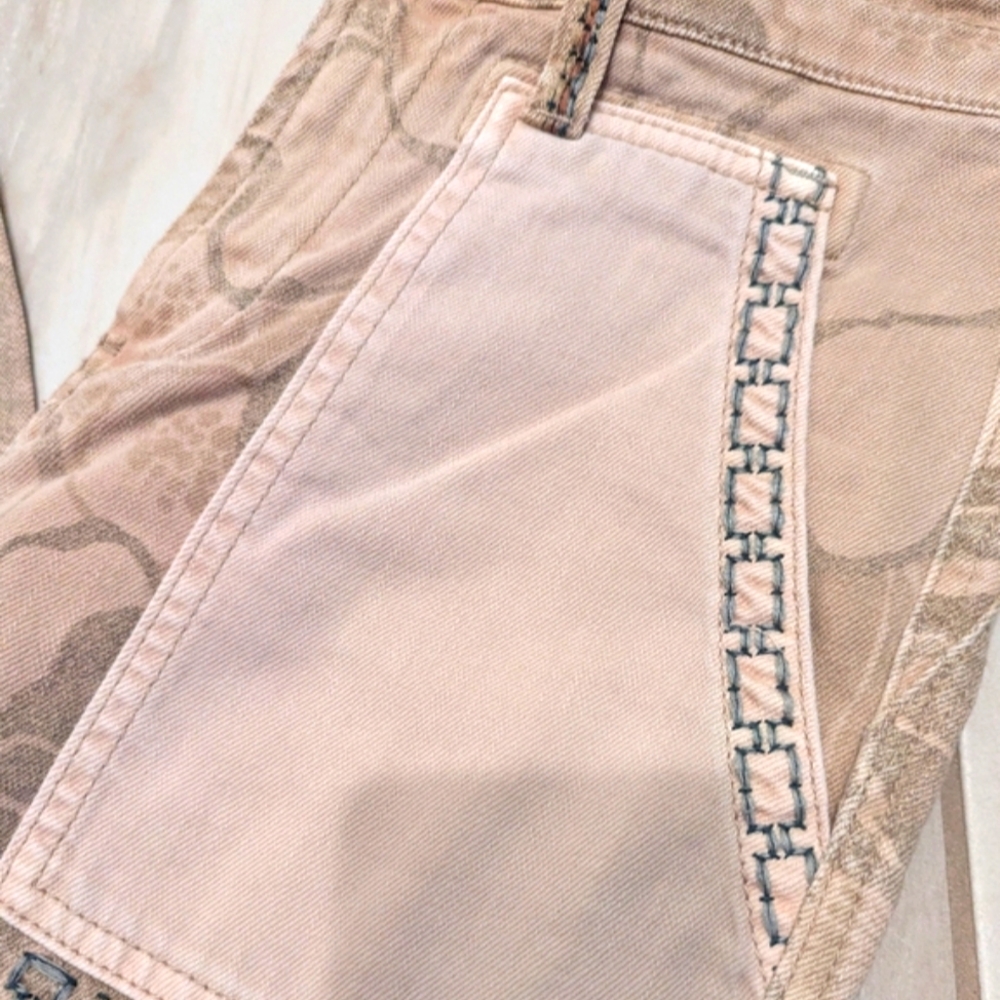 Anthropologie Pilcro Wanderer Jeans Pants Floral Patterned Embroidered 27 Nwot - Picture 9 of 14